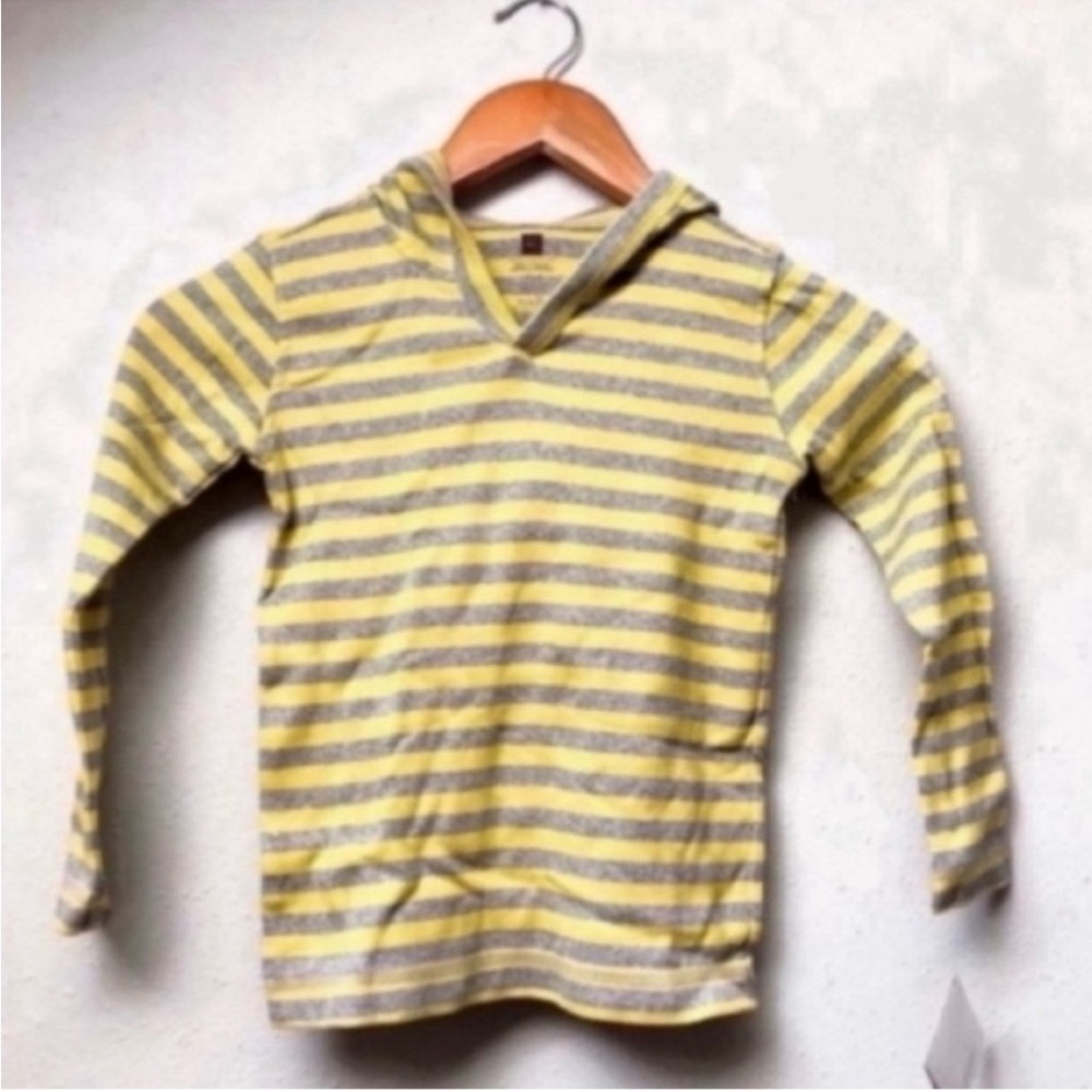 Kids Yellow & Gray Striped Hoodie